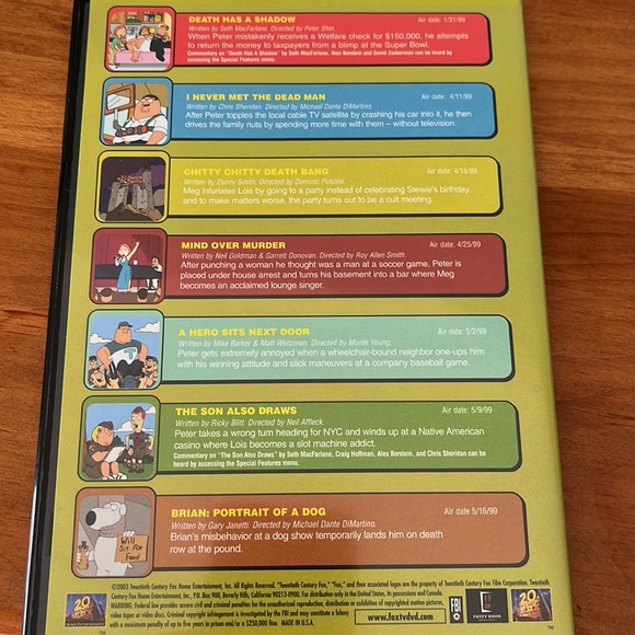 Family Guy DVDs, volume one, seasons 1 & 2, four DVDs, opened but barely… - Picture 5 of 15